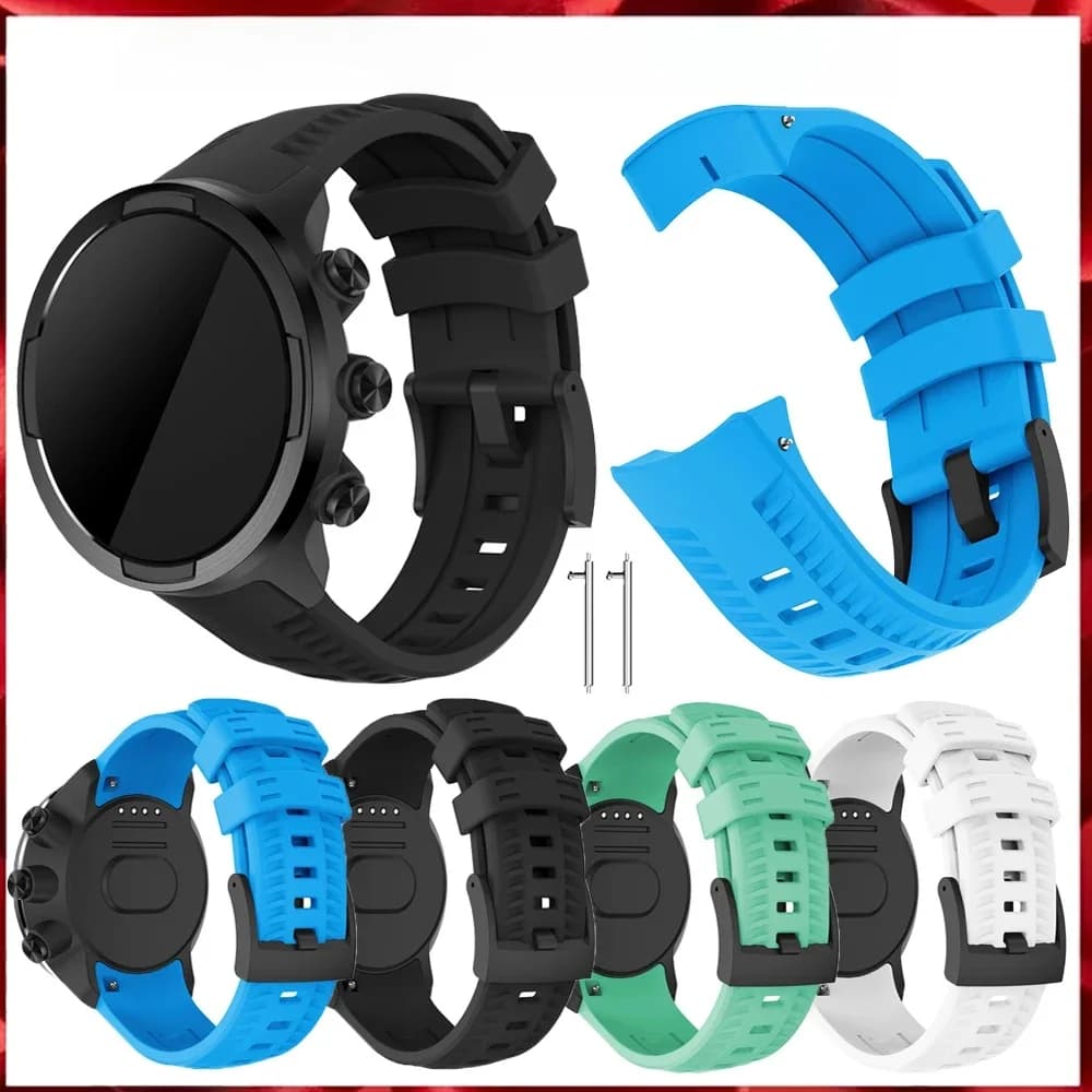 Bracelet de montre en silicone original, modèle tendance, 24 mm, pour Suunto 9/9 Baro/D5/Sport Baro/Spartan Sport/Spartan Sport Wrist HR.