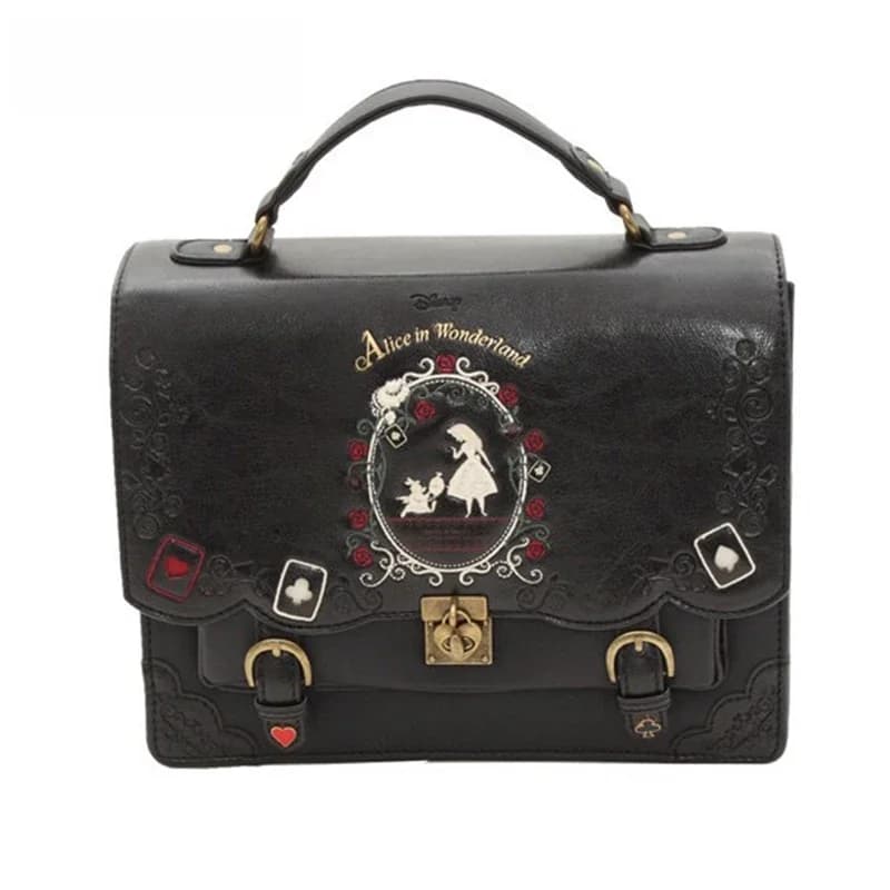 JIEROTYX femmes sac à dos fille Alice sac au pays des merveilles école sac à dos sac femmes sacs à main sac noir gothique Punk Style offre spéciale