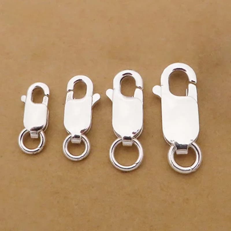 Fermoir à homard en argent Sterling 925 massif, 2 pièces, boucle à griffe avec connecteur d'anneau scellé étroit, résultats de bijoux