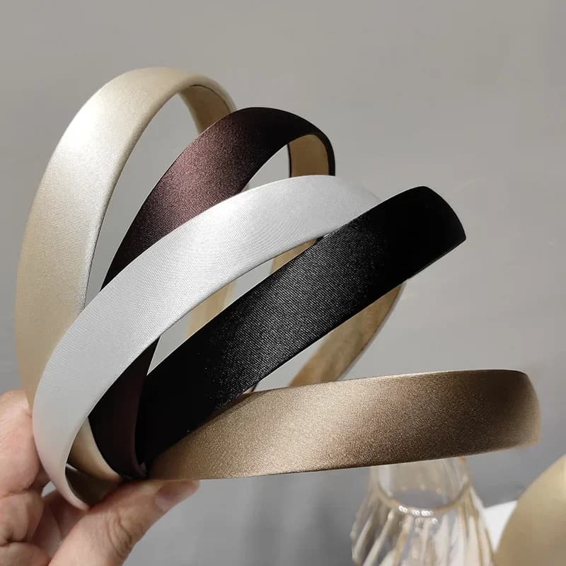 Bandeau pour cheveux français, texture latérale fine, à la mode, simple, couleur unie, rétro, doux, en soie, filet rouge, accessoires pour cheveux