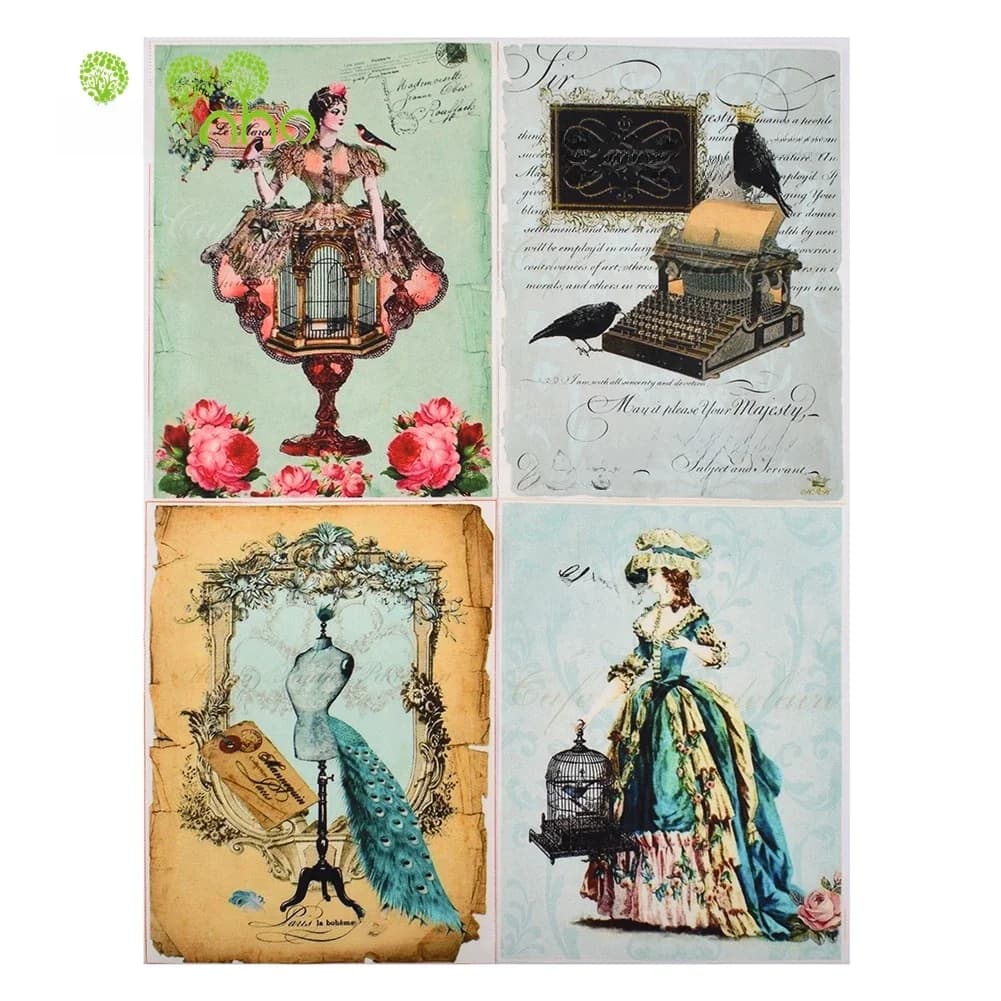 Tissu en toile de coton teint à la main, série Palace, pour bricolage, couture et sac à main matelassé, matériel de décoration de couverture de livre, 15x20 cm/pièce, CHD59