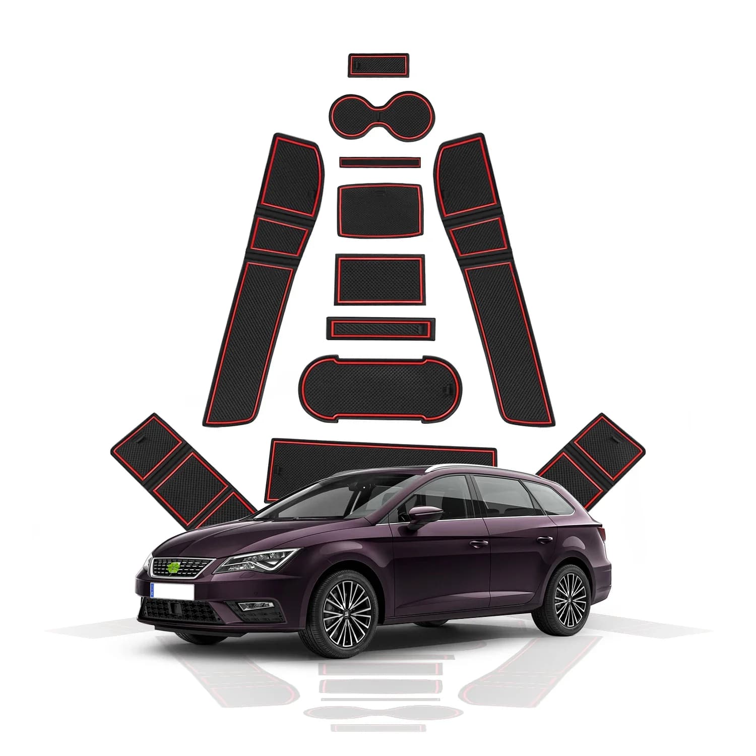RUIYA pour Seat Leon Cupra Leon 5F 2017 2018 2019 Tapis antidérapant pour fentes de porte de voiture, accessoires intérieurs pour Cupra Leon 5F