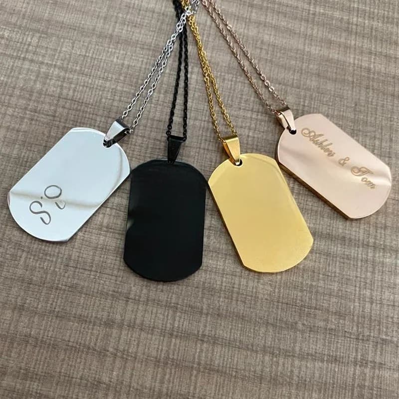 Collier gravé personnalisé en acier inoxydable, 4 couleurs, étiquette de l'armée de chien, colliers avec nom personnalisé, identification, Photo commémorative, pendentifs, bijoux