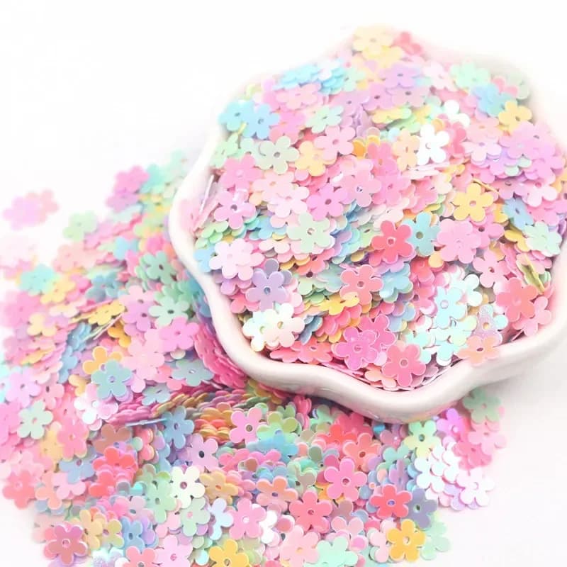 Paillettes Plates en PVC en Forme de Fleur de Prunier, 6mm, 10g, pour Nail Art, Couture, Artisanat, Bricolage, Scrapbooking