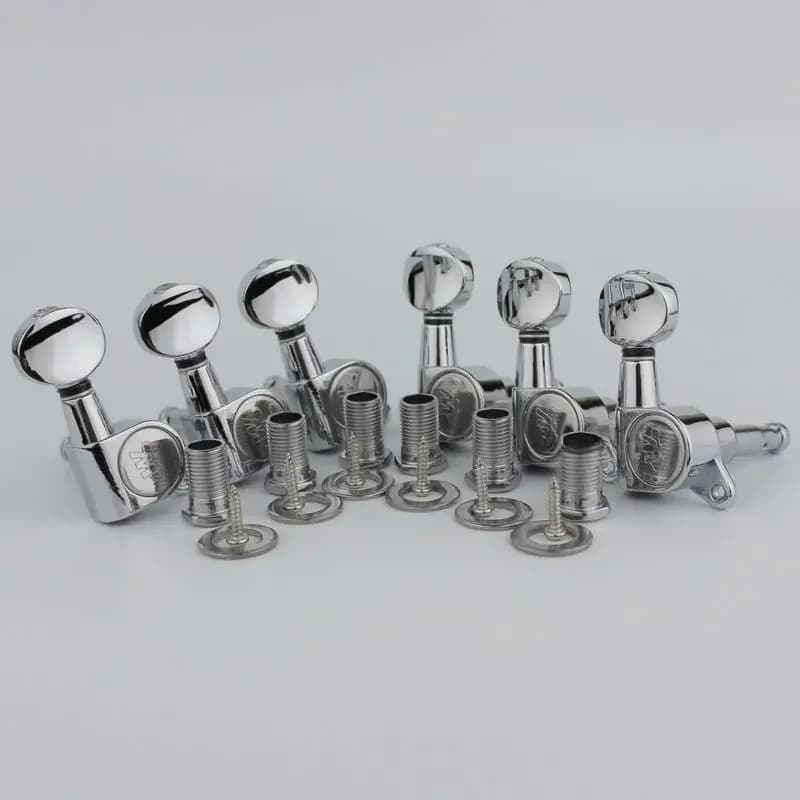 NOUVEAU : mécanismes d’accordage pour guitare électrique Wilkinson CR WJN05, modèle 1:19, mini mécanisme d’accordage ovale pour modèles ST et TL, chevilles d’accordage argentées (avec emballage).