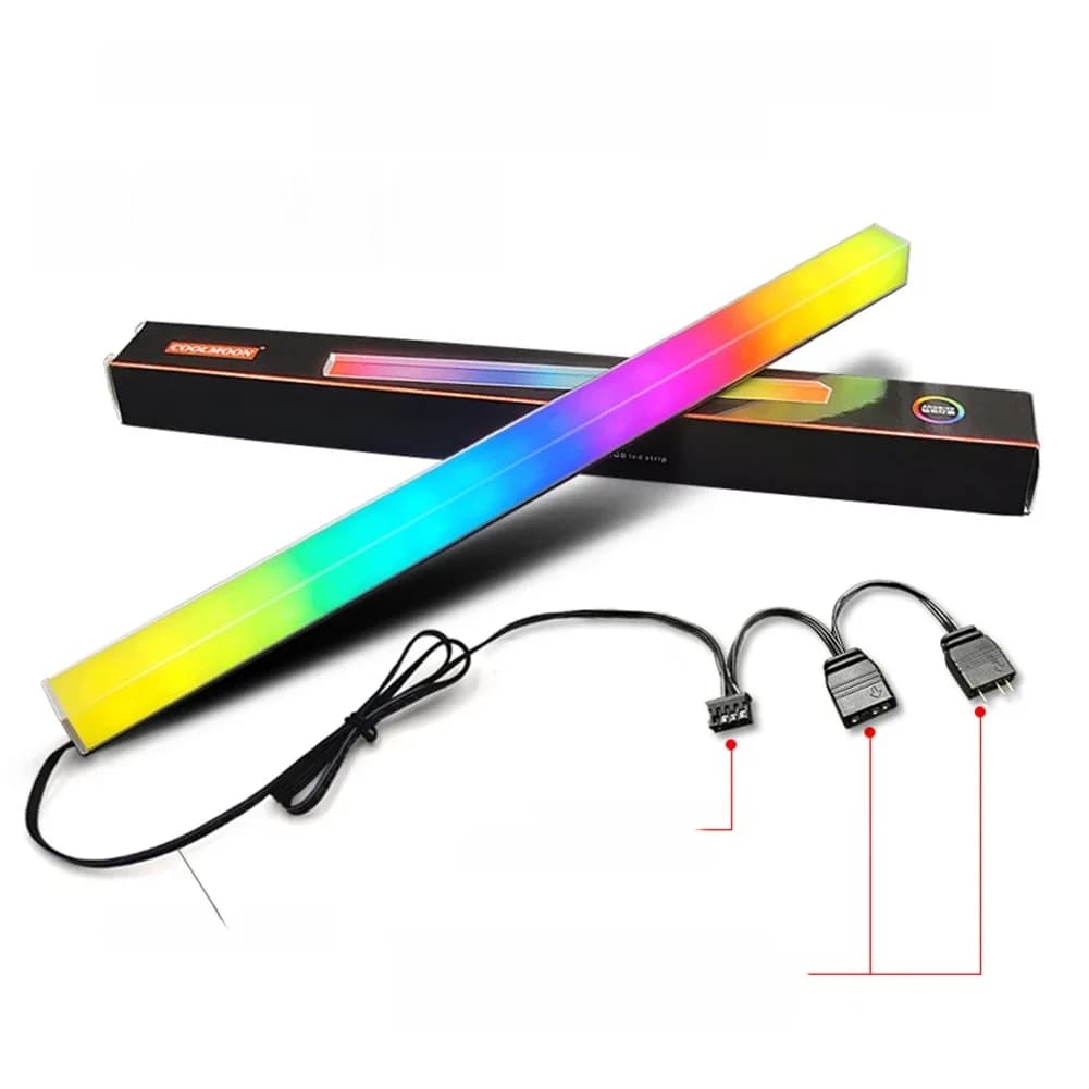Coolmoon – bande lumineuse LED RGB, 30cm, 5V, 3 broches, en alliage d'aluminium, pour boîtier d'ordinateur