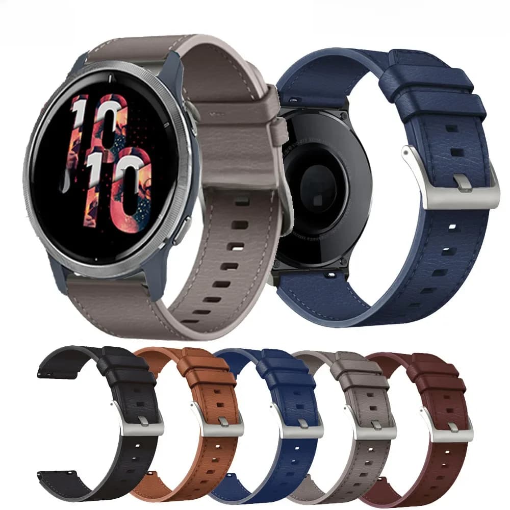 Bracelet de montre en cuir véritable, 22mm, pour Garmin venus 2, Original, à reloques rapides, pour Garmin Vivoactive 4, ceinture, nouveau