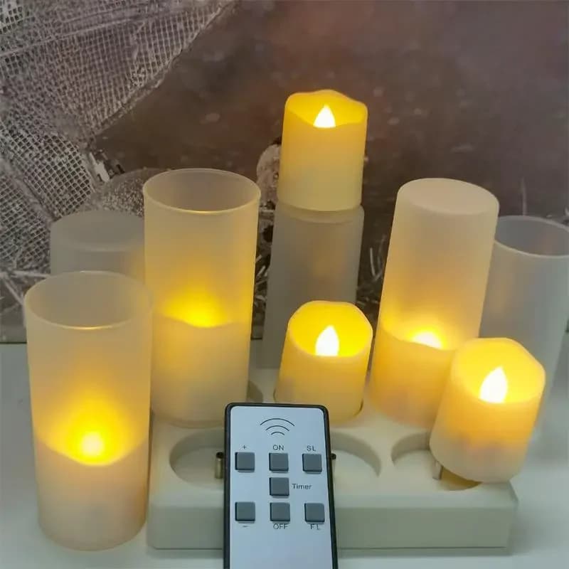 LED ci-après les avec bougie lumière LED minuterie de flamme bougie lumière vacillante, télécommande pour Halloween, décoration de la maison, bougies chauffe-plat rechargeables USB, électrique,