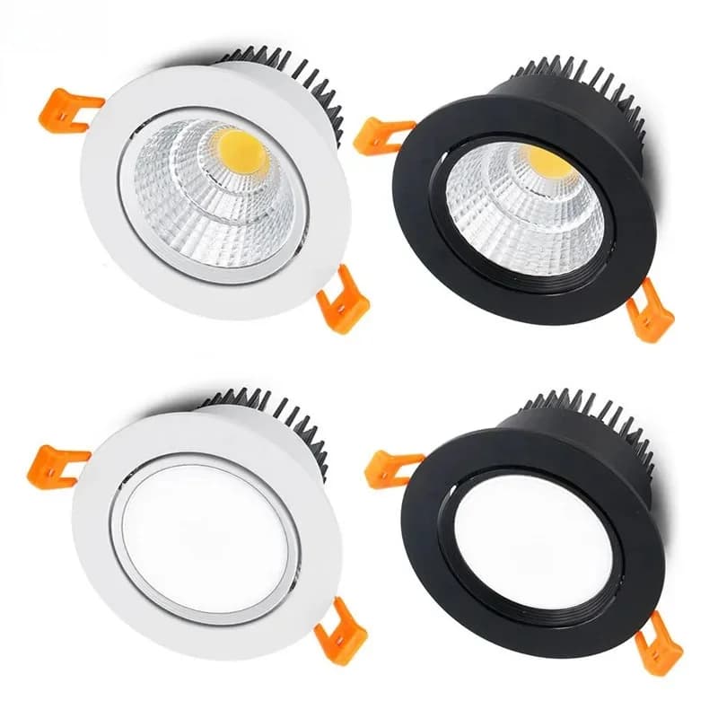 4 Types Dimmable Encastré LED Downlights 5W 7W 9W 12W 15W 18W COB LED Plafonnier Spots AC110-220V Ronde LED Panneau Lumineux