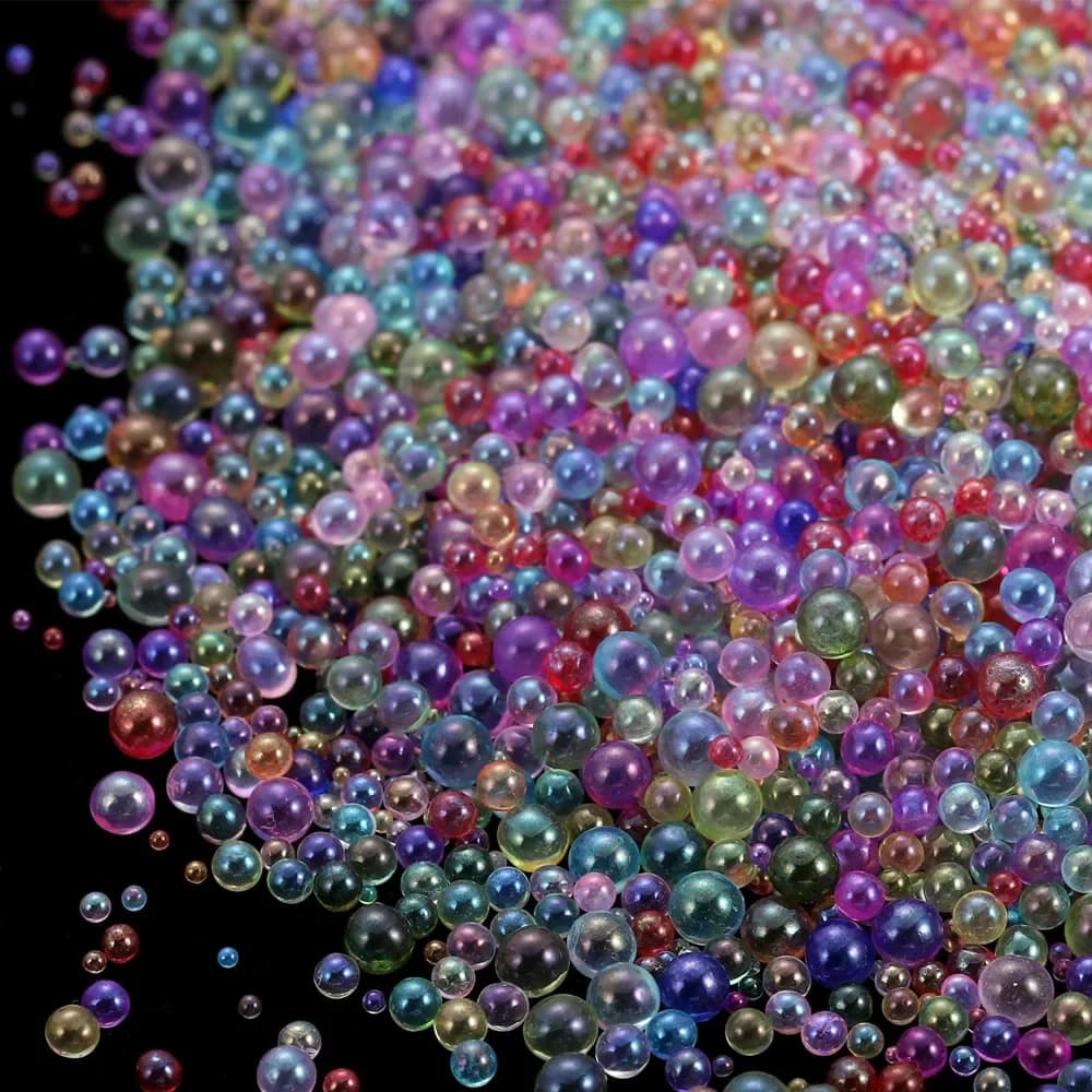 Mini boules à bulles 10/20g 0.4-3mm, petites perles de verre, remplissage en résine pour moule en Silicone, résine UV, remplissage époxy, bricolage, décor Nail Art