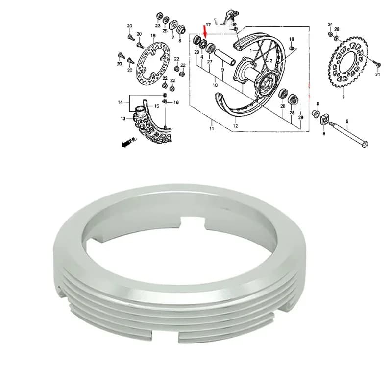 Retenue de roulement de roue arrière, pour HONDA CR125 CR250 CRF450R CRF250R CRF250X CRF450X
