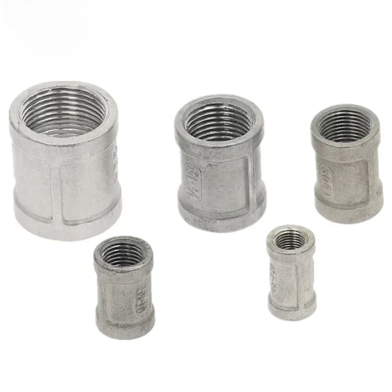 Raccord fileté femelle en acier inoxydable, raccord d'eau, adaptateur de raccords de tuyauterie, couple F/F, SS304, 1/8 ", 1/4", 3/8 ", 1/2", 3/4 ", 1-1/4"