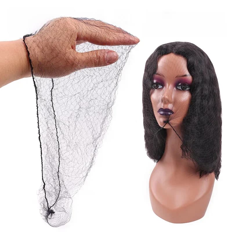 Nunify noir 100 pièces filets à cheveux Invisible bord élastique maille accessoires de déguisement paquets de cheveux perruques fermeture frontale filets à cheveux