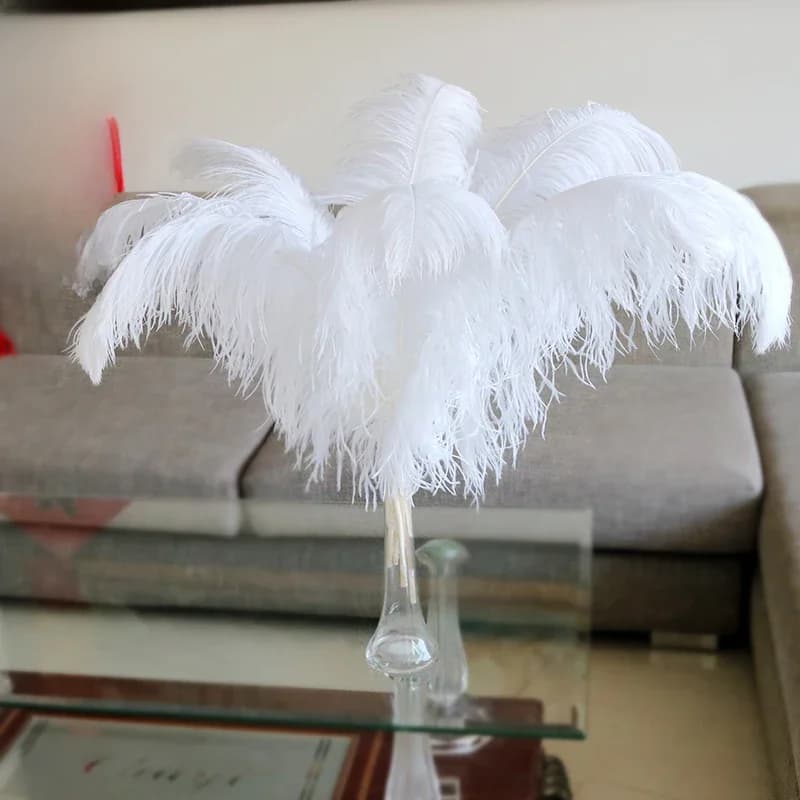 Plumes d'autruche blanches naturelles, 10 pièces/lot, décoration de mariage pour la maison, 15-20cm/25-30cm/30-35cm, Plumes d'autruche, centre de Table, artisanat