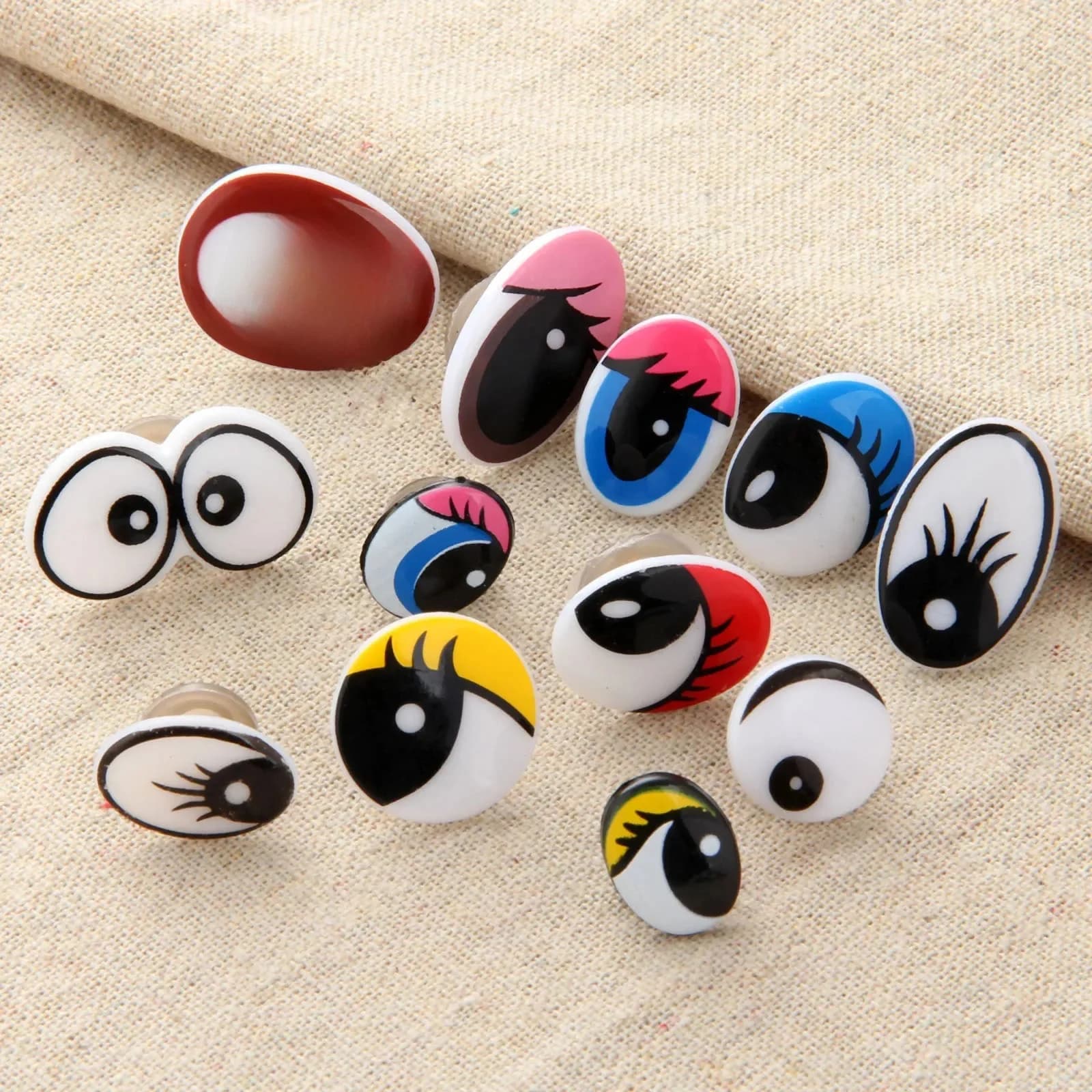 Yeux de dessin animé de sécurité en plastique avec rondelles, ours en peluche, beurre, peluche, animal, marionnette, jouet, feutrage, bricolage, main, exécutif, 7, TAN7, 10 pièces