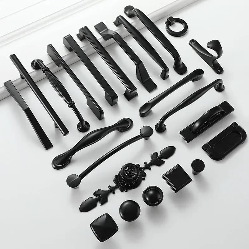 Poignées noires boutons d'armoire de meubles poignée de meubles poignées de cuisine boutons de tiroir poignées d'armoire poignées de placard boutons