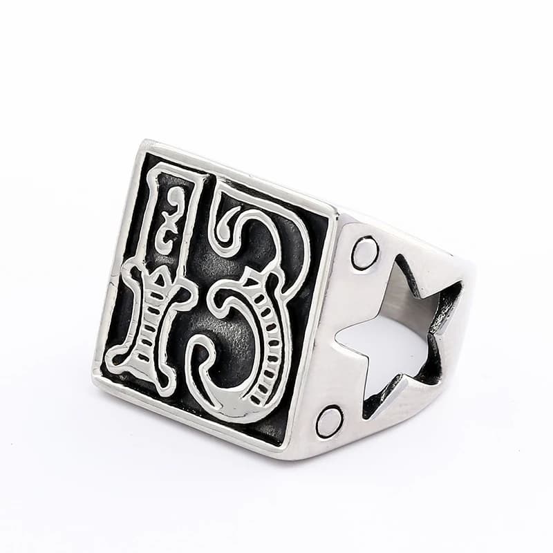Punk Rock mode lettre anneau homme Style en acier inoxydable anneaux pour femmes rétro mariage personnalisé bijoux cadeau Anel 029