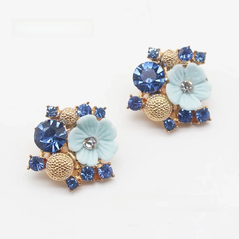 5 boutons en strass rose bleu roi de 20 mm pour couture, appliqués en résine cristal, fournitures artisanales