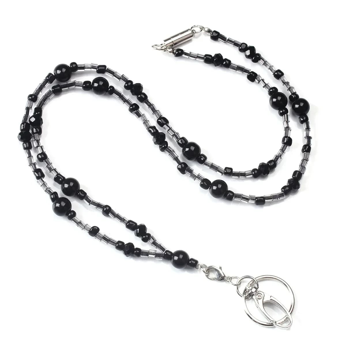 Porte-Badge rétractable pour femmes, lanière noire à la mode, porte-Badge, Clip