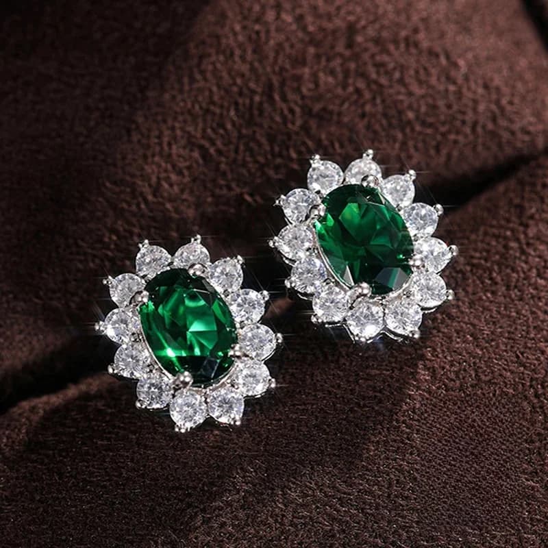 Nouveau 7 couleurs fleur Zircon 925 en argent Sterling femme boucles d'oreilles mode pierres exquises fleurs belle princesse bijoux