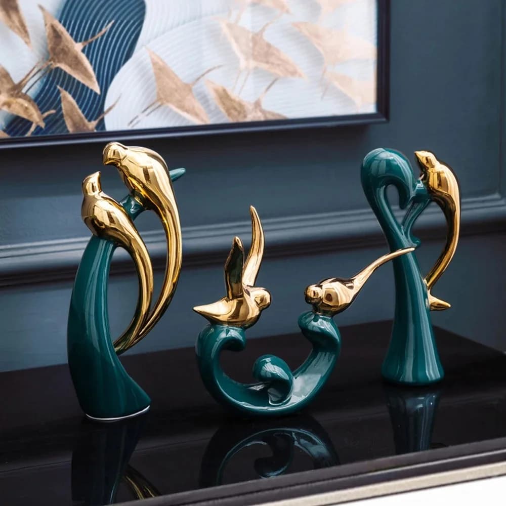 Sculpture en céramique abstraite pour la décoration de la maison, statue d'oiseau, salon, bureau, accessoires de décoration de chambre à coucher
