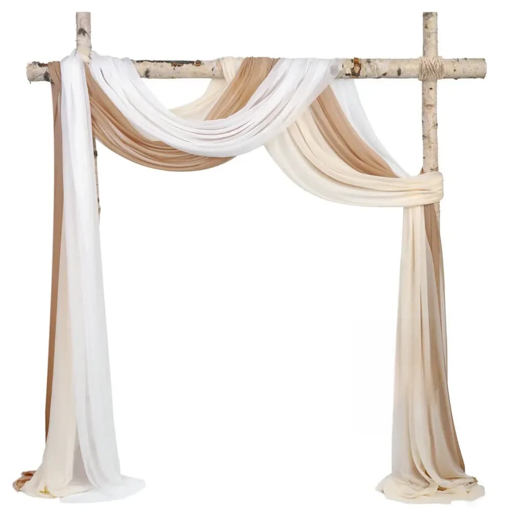 Rideau drapé en tissu mousseline de soie pour arc de mariage, 6 à 10 mètres, fournitures de fête, cérémonie, réception, décoration suspendue