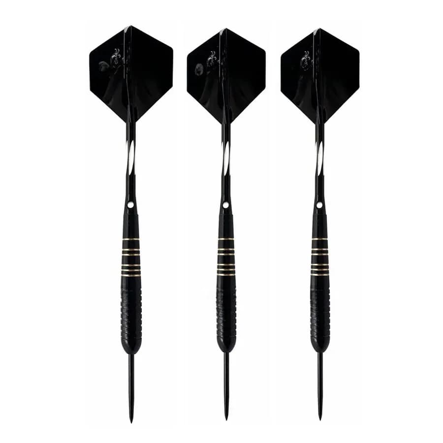 Fléchettes professionnelles 3 pièces/ensemble, boîte de transport gratuite 23g, fléchettes à pointe en acier de couleur noire et dorée avec fléchettes en laiton