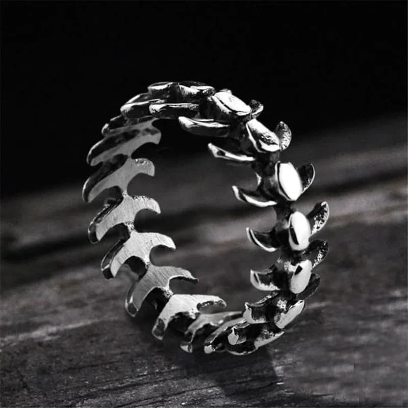 Bague Punk en arête de poisson en acier inoxydable pour hommes, Style Vintage, classique, Rvs, bracelet de mariage, Sport décontracté, cadeau pour petit ami