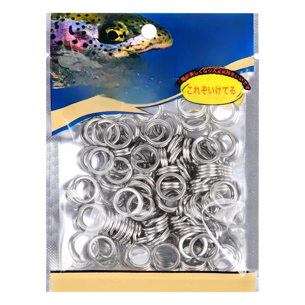 PROBEROS 50 anneaux fendus de pêche pour leurres crankhard, argent, acier inoxydable 0 # -12 # Accessoires de connecteurs de pêche