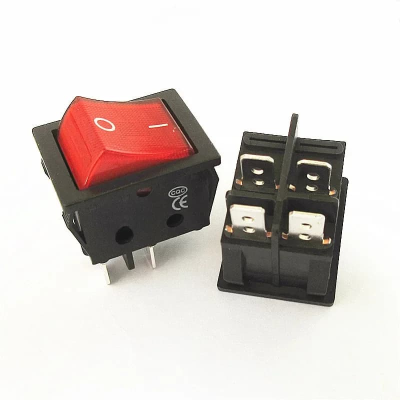 KCD4 spécial pour machine à souder 30A 250V courant élevé 22*29 interrupteur d'alimentation à bascule en cuivre rouge bouton 4 broches accessoires électriques