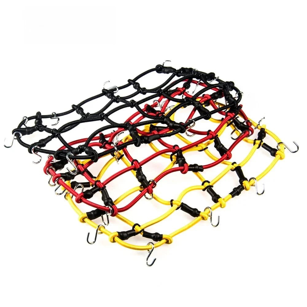 AXSPEED – support de toit de rangement, corde en caoutchouc élastique, filet de porte-bagages pour Axial SCX10 TRX4 Tamiya 1/10 RC voiture camion