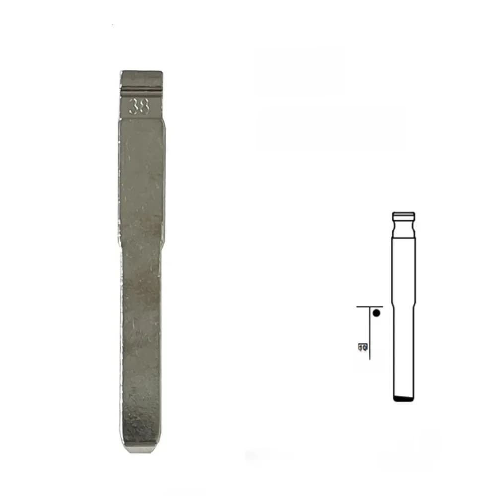 Lame de clé en métal non coupée pour voiture, télécommande universelle No.38, ébauches de clé à distance, 38 #, HU101 pour Ford Focus, KD Keydiy Xhorse VVDI, 10 pièces