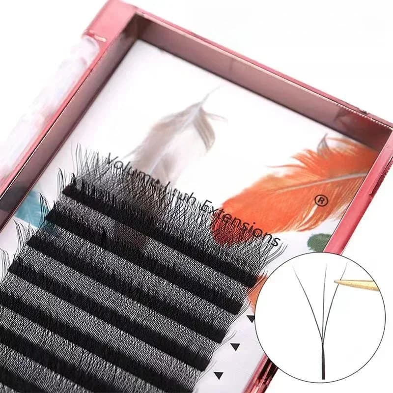 MARIA 3D W Extensions de cils en forme de marque privée en gros paquets russes fournitures grappes facile ventilateur Volume cils Y maquillage