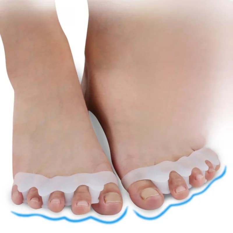 Séparateur orthopédique noir en Silicone, 2 pièces = 1 paire, protecteur d'orteils en Gel, correcteur d'oignon, lisseur de doigts, outil de pédicure