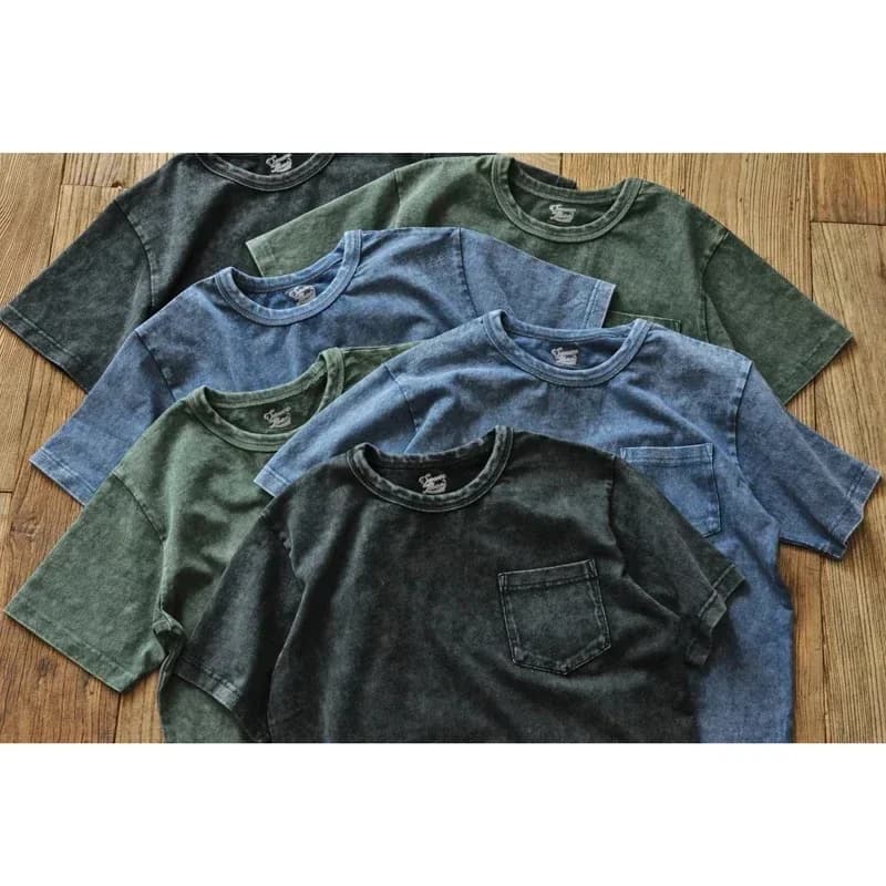 T-shirt vintage en pur coton pour homme, textile doublement tissé doux, anti-déformation, Batik, Ceaisszhan Oldtime stone washed scopic