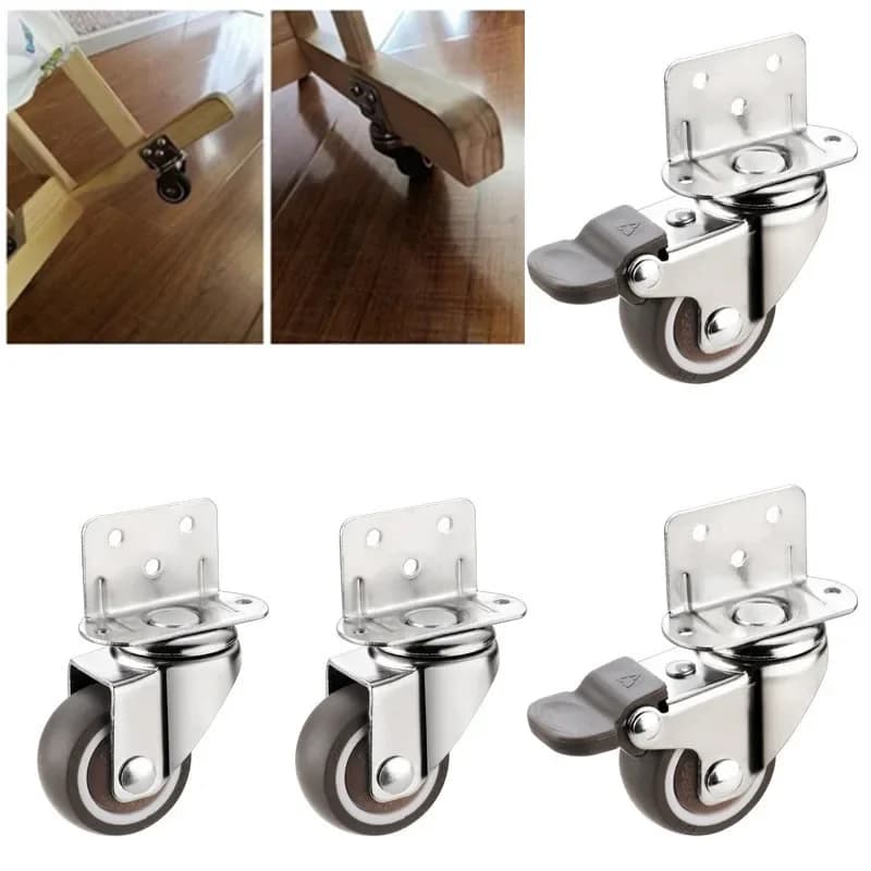 Roulettes robustes 20kg, roues pivotantes silencieuses pour déplacer les meubles, chaise, berceau, armoire, établi, roulette universelle en caoutchouc souple, 1 pièce