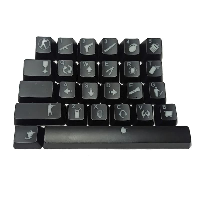 26 touches ABS Shot rétro-éclairé pour clavier mécanique OEM Cherry MX CS go Keycap