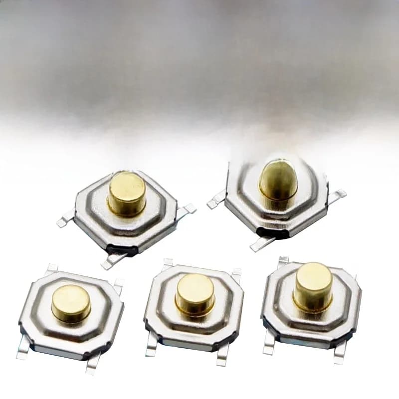 50 pièces 4x4mm hauteur de 1.5mm à 4.3mm bouton poussoir momentané en métal interrupteur SMT 4PIN bouton clé