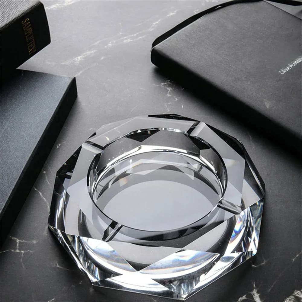 Cendrier en verre de cristal portable, porte-cigare domestique, bureau créatif, décoration de salon, accessoires pour fumeurs