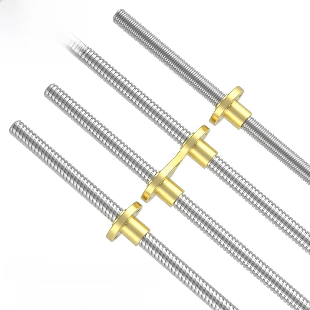Filetage de vis T8 8mm, tige trapézoïdale, plomb 1mm 2mm 4mm 8mm longueur 100mm à 800mm avec écrou en laiton CNC imprimante 3D THSL-300-8D