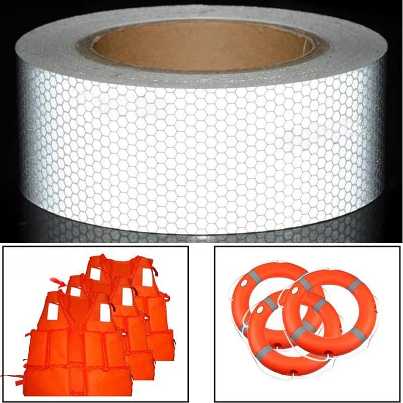 Bande SOLAS réfléchissante haute intensité de 5CM de large pour l'urgence marine cousue avec des anneaux de sauvetage ou des vêtements