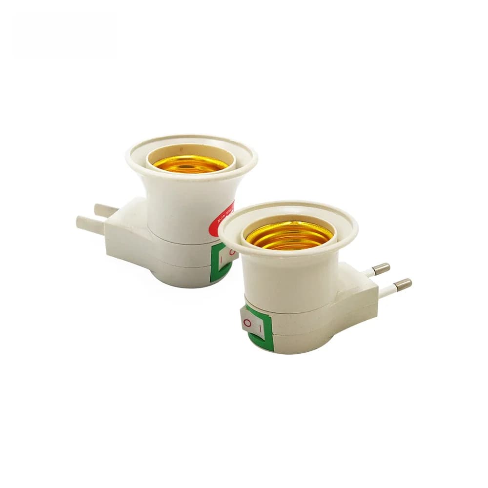 Convertisseur de support de lampe mural E27, interrupteur E27, Base de lampe, vis à pied ronde, prise US EU avec bouton marche/arrêt, prise mâle pour lumière LED