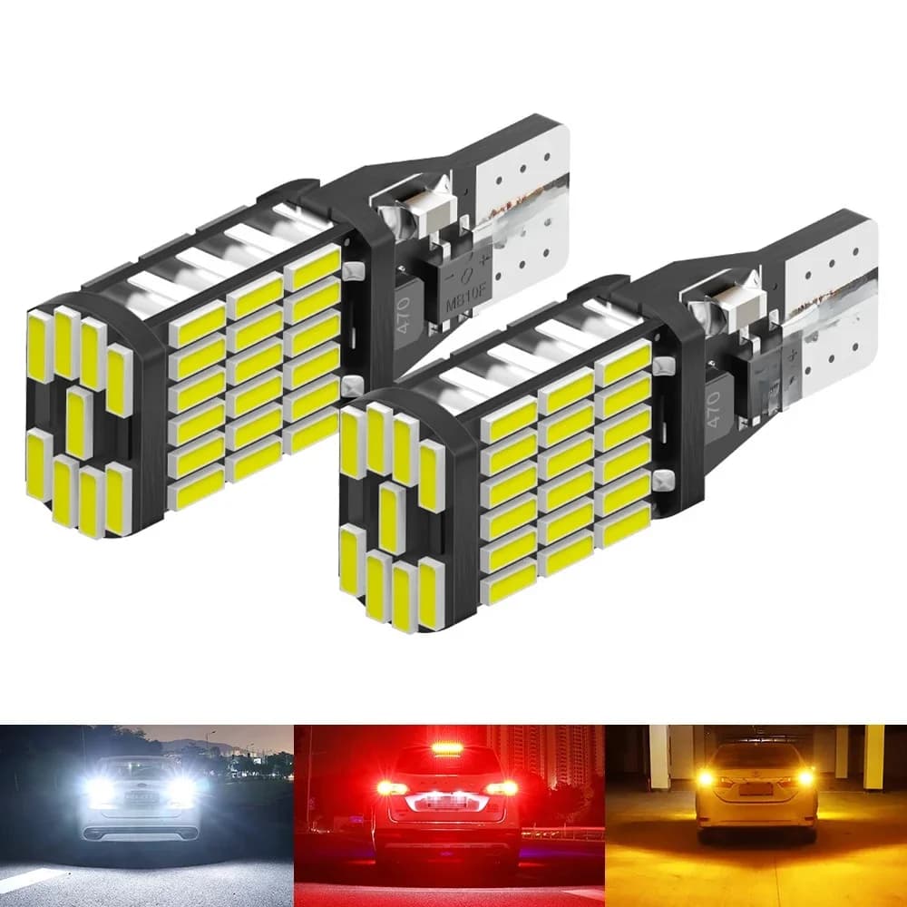 2X T15 W16W 921 LED pour voiture Led Canbus arrêt ampoule 12V blanc Orange rouge Auto feux arrière feu de position latéral feu de recul ambre rouge