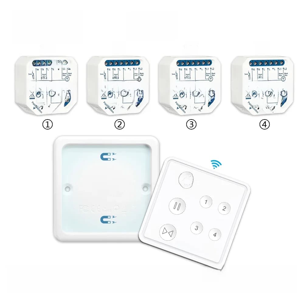 Tuya – Module de relais WiFi intelligent pour rideaux, commutateur sans fil ue, 4 canaux jusqu'à 30m