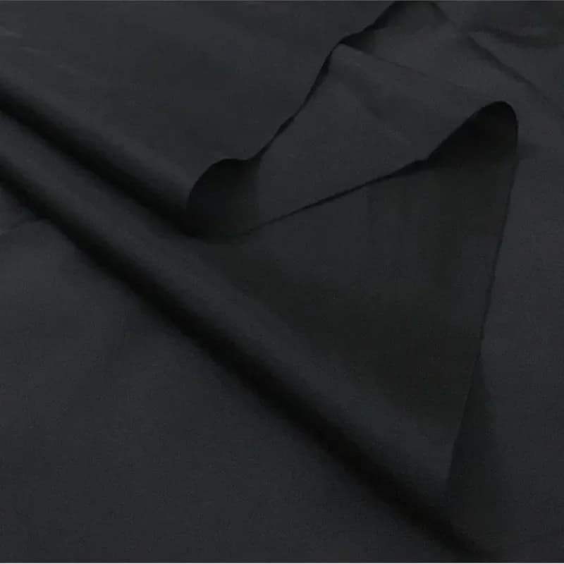 Tissu de doublure noir, tissu noir de couleur unie en polyester fin, tissu de doublure en taffetas au mètre, adapté aux sacs ou aux vêtements