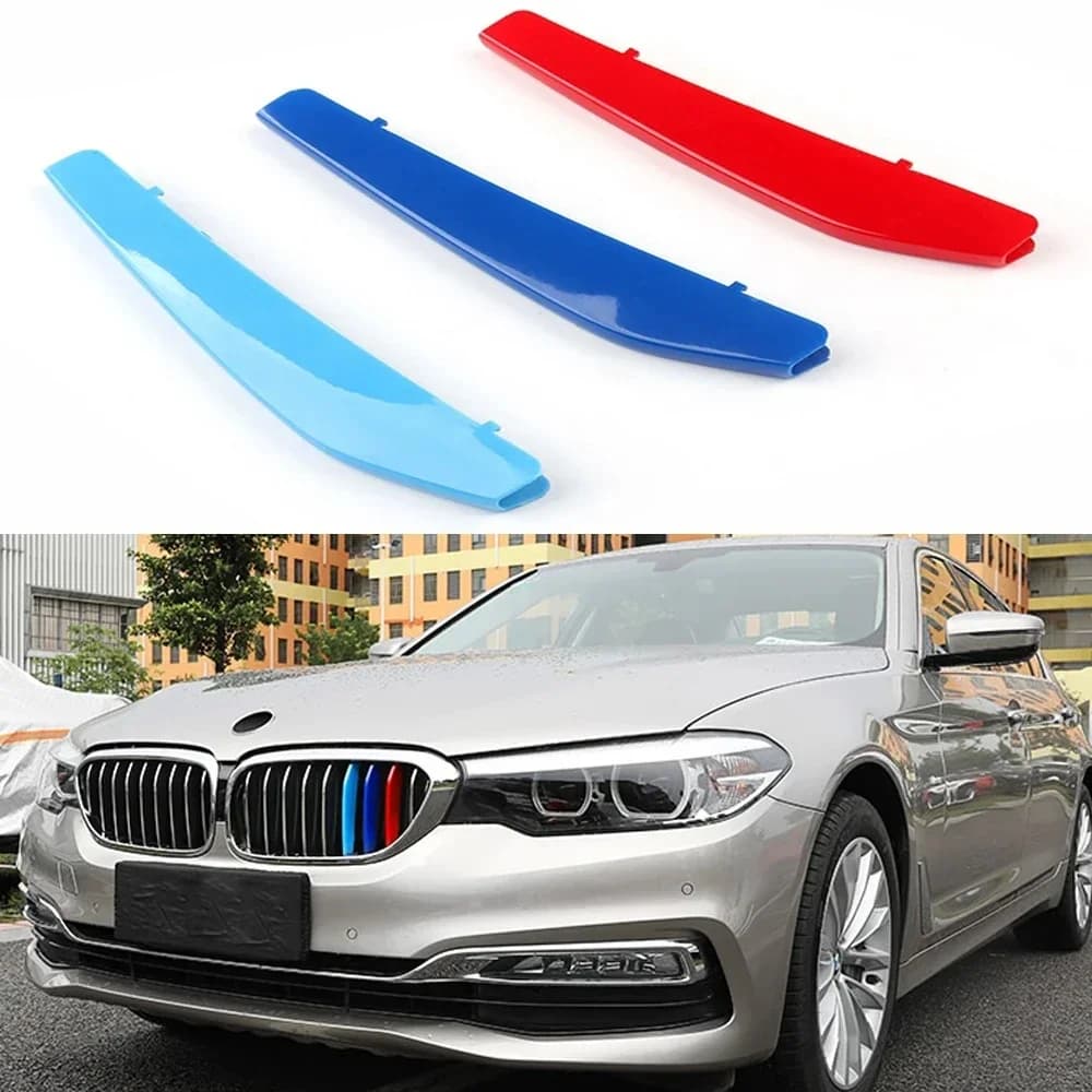 Grille de rein 3 couleurs, bande avec 9 lamelles, BMW5 G30/G31, 17-20, M-SPORT