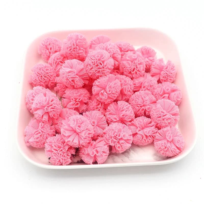Lot de 50 à 100 pièces de boule de maille en dentelle de 2 Cm, pompons en peluche, matériel de bricolage, chaussures, chapeaux, bijoux, accessoires décoratifs, pendentif