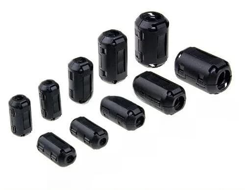 10 pièces TDK 3.5mm/5mm/7mm/9mm/11mm/13mm anneau magnétique Clip-on RFI EMI filtre noyau de Ferrite autour du noir gris