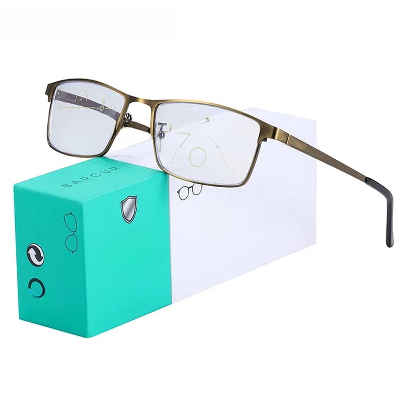 BARCUR – lunettes de lecture multi-focales pour hommes et femmes, qualité Progressive, Anti-lumière bleue, sur Prescription