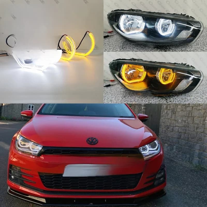 Pour Volkswagen Vw Scirocco Iii Mk3 2008-2017 cristal Ultra lumineux Dtm M4 Style Led yeux d'ange Halo anneaux lumière du jour